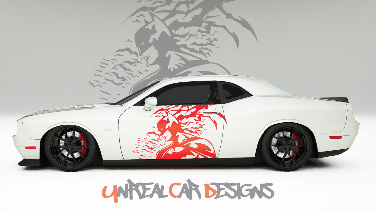 Batman with Bats Universal car Big Side Graphics, Decals and Stickers.