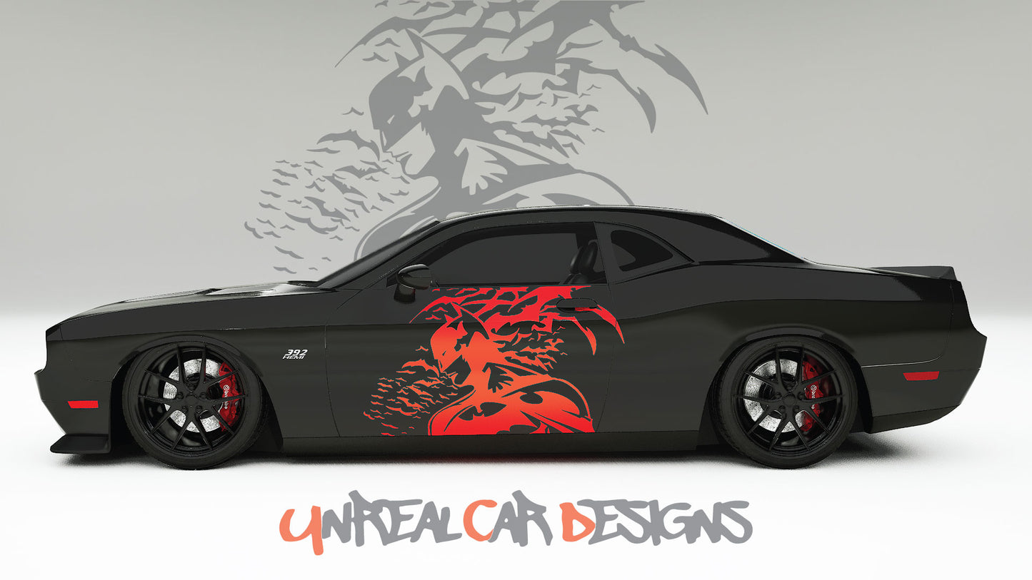 Batman with Bats Universal car Big Side Graphics, Decals and Stickers.