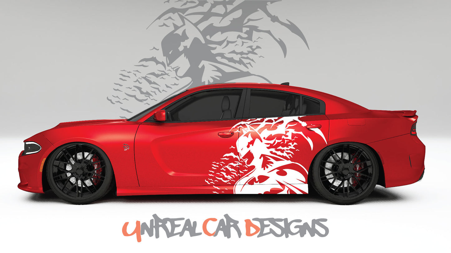 Batman with Bats Universal car Big Side Graphics, Decals and Stickers.