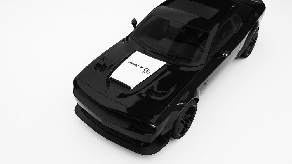 Big SRT logo Hood Decals and Graphics for Dodge Challenger