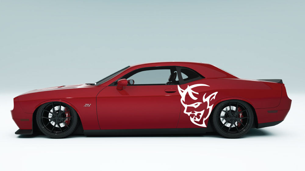 Demon Face SRT side Decals and Graphics for Dodge Challenger