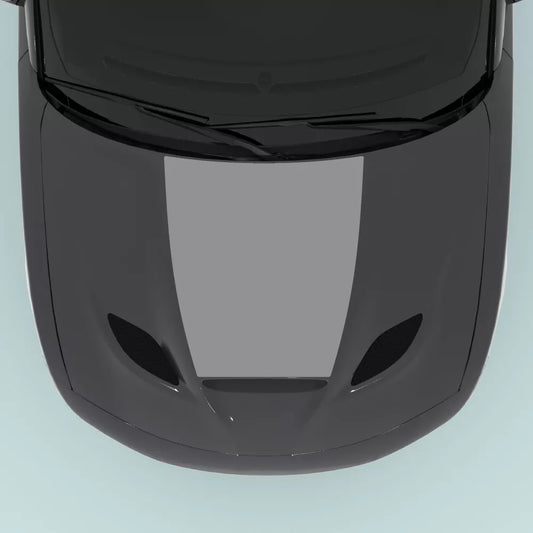 Dodge Charger hood decal 2015 2023 in grey installed on hood center
