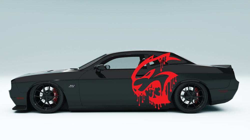Drippy SRT Cat Head side Decals and Graphics for Dodge Challenger