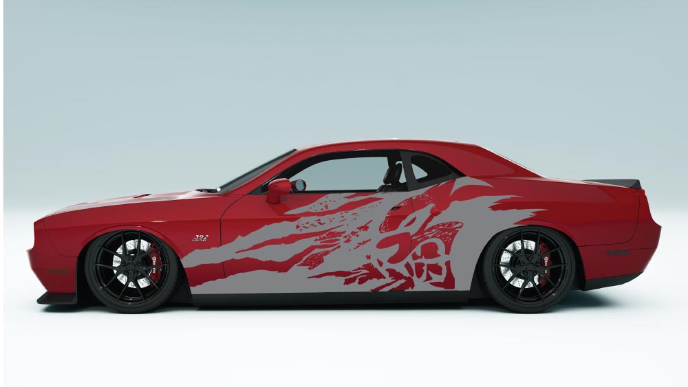 Grunge SRT Cat head side Decals and Graphics for Dodge Challenger