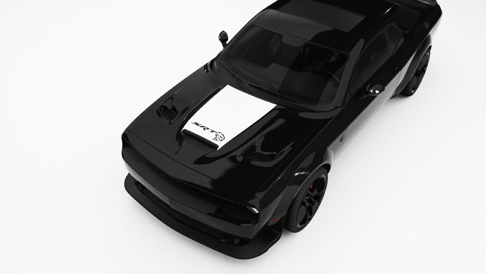 Hellcat SRT head text Hood Decals and Graphics for Dodge Challenger
