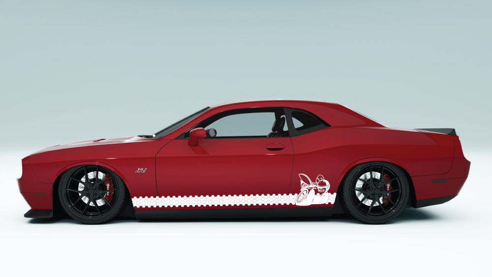 Honey Comb style Scat Pack Rocker Panel Stripes For Dodge Challenger