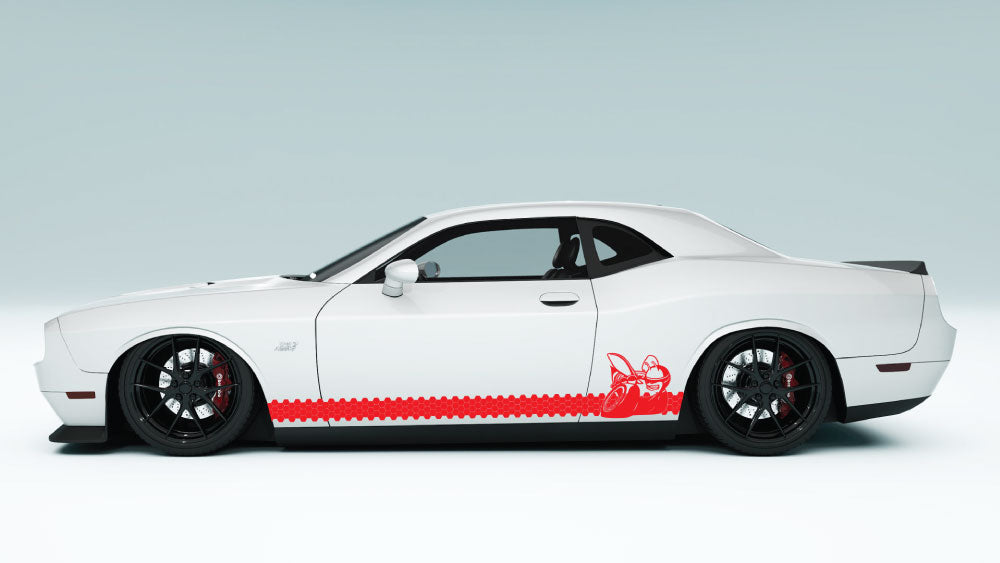 Honey Comb style Scat Pack Rocker Panel Stripes For Dodge Challenger