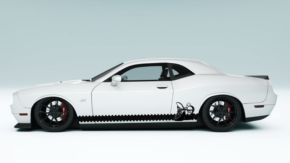 Honey Comb style Scat Pack Rocker Panel Stripes For Dodge Challenger