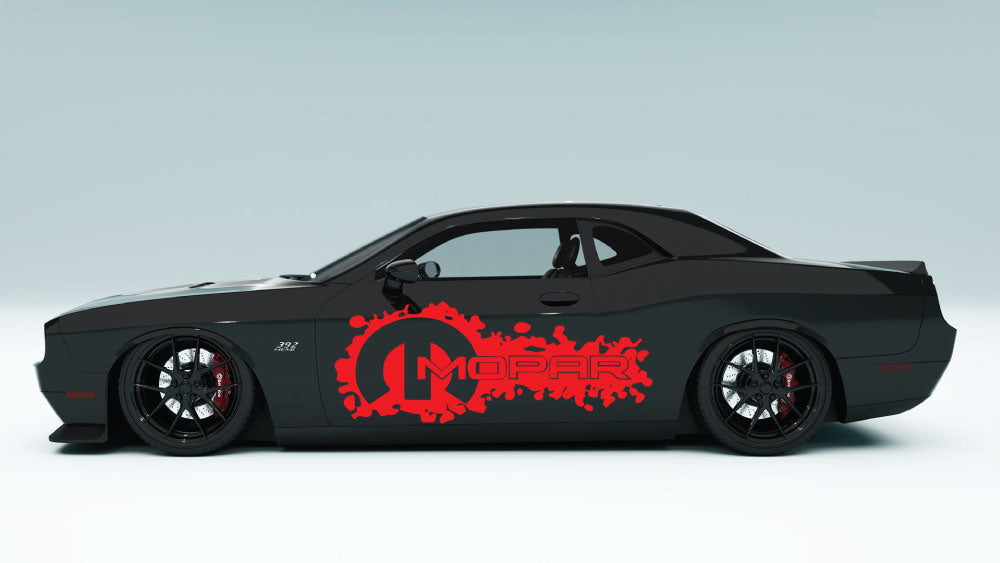 Mopar Logo Splatter side Decals and Graphics for Dodge Challenger