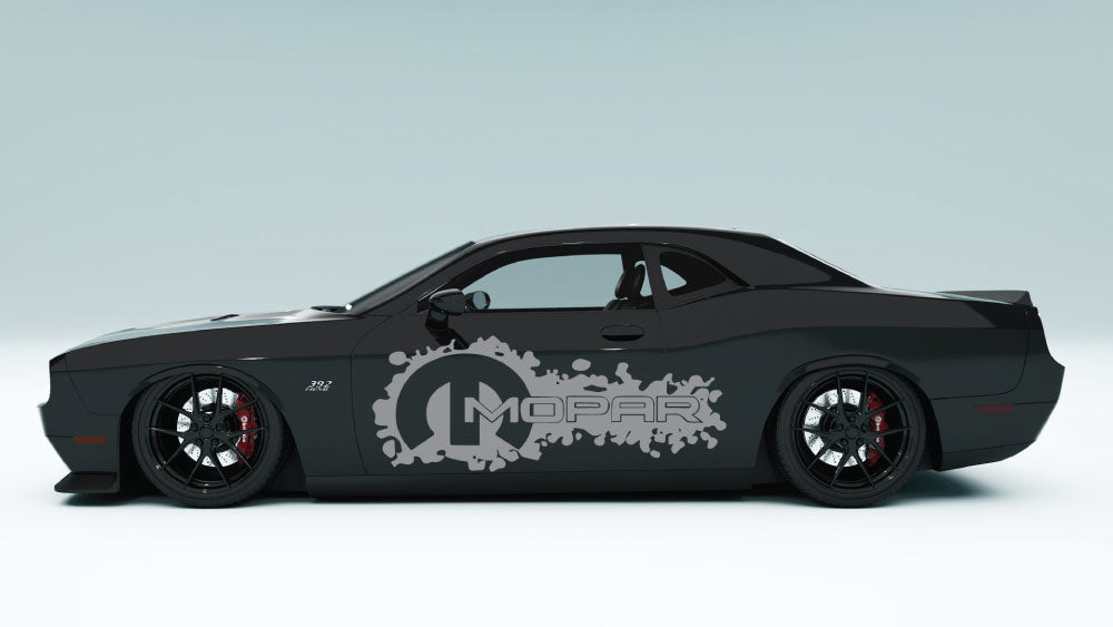 Mopar Logo Splatter side Decals and Graphics for Dodge Challenger
