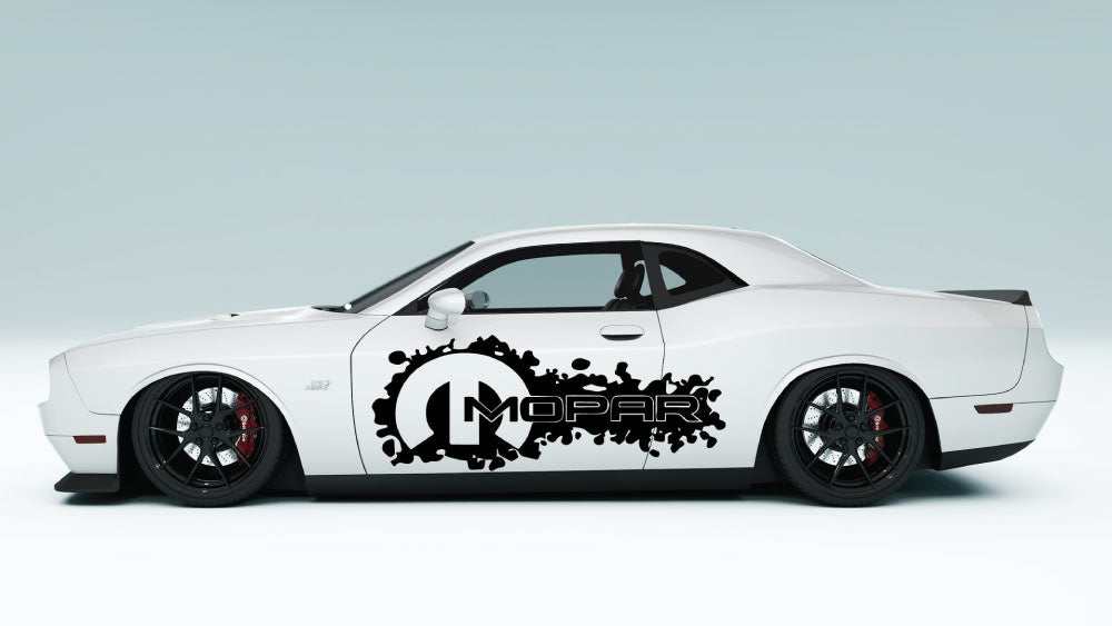 Mopar Logo Splatter side Decals and Graphics for Dodge Challenger