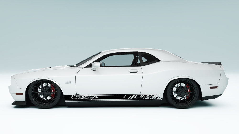 Rocker Panel Stripes with Custom text for Dodge Challenger