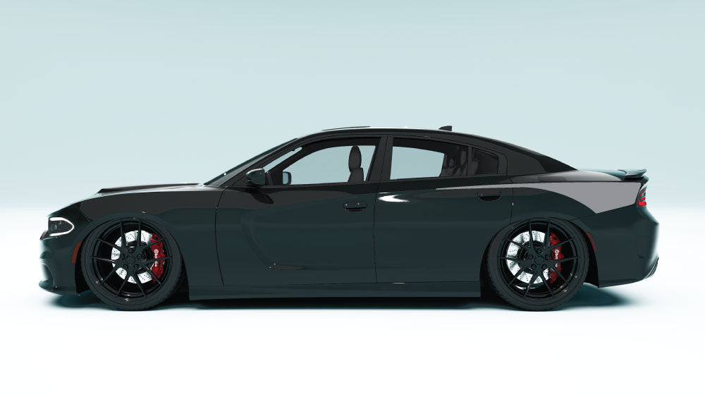Rear Quarter Stripes for Dodge Charger - gray decals in black car