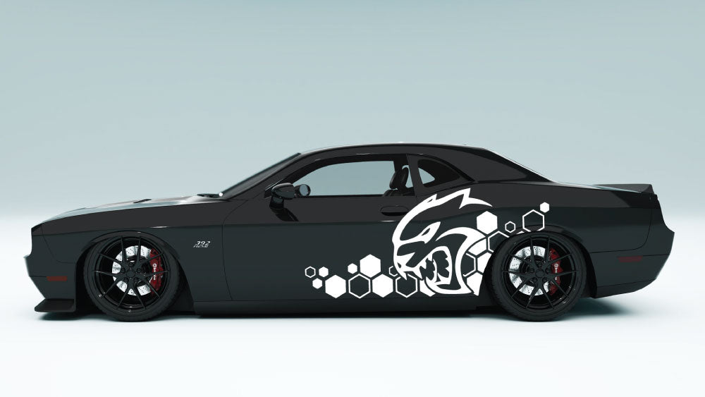 SRT Cat Head Honeycomb style Decals and Graphics for Dodge Challenger