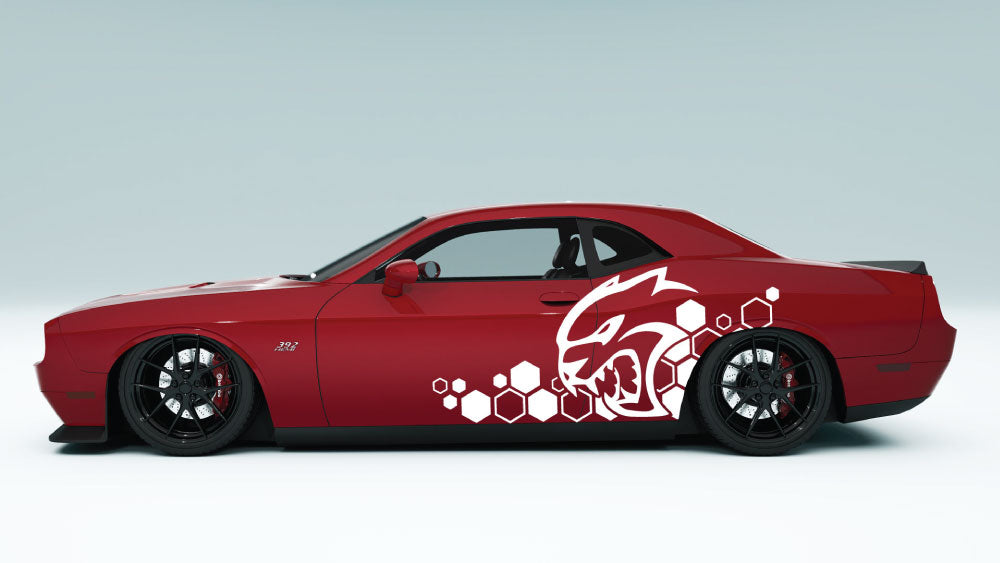 SRT Cat Head Honeycomb style Decals and Graphics for Dodge Challenger