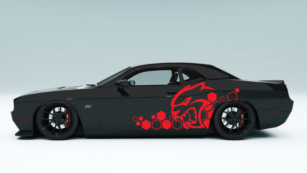 SRT Cat Head Honeycomb style Decals and Graphics for Dodge Challenger