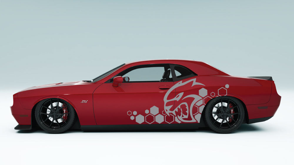 SRT Cat Head Honeycomb style Decals and Graphics for Dodge Challenger