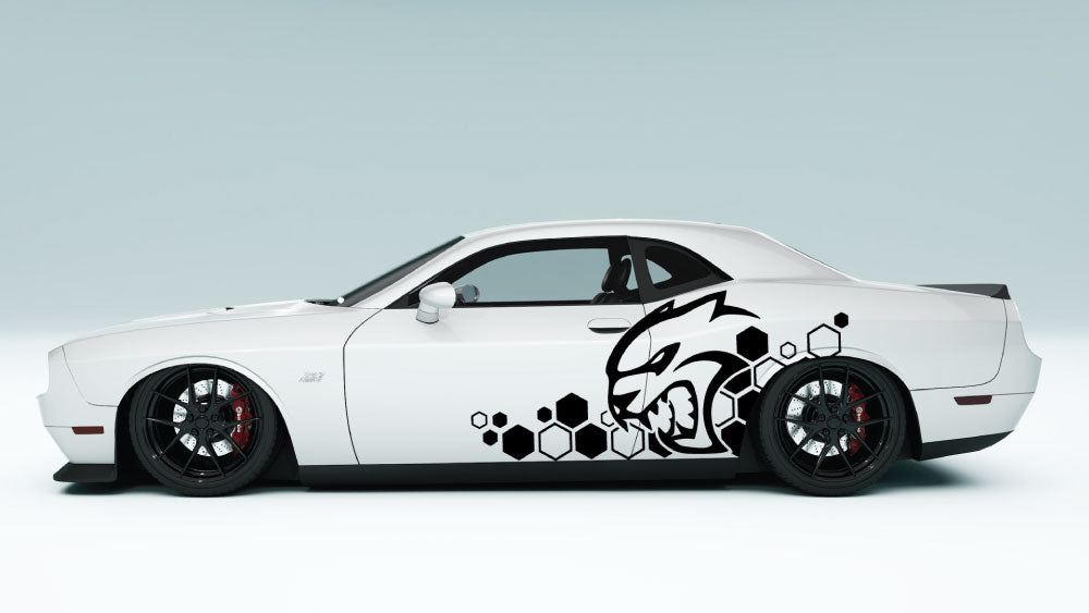 SRT Cat Head Honeycomb style Decals and Graphics for Dodge Challenger