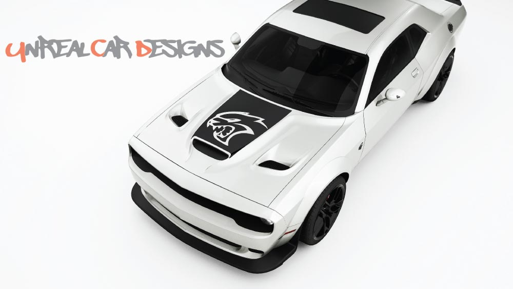 SRT Cat head Hood Decals and Graphics for Dodge Challenger