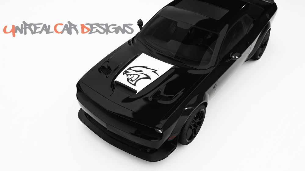 SRT Cat head Hood Decals and Graphics for Dodge Challenger