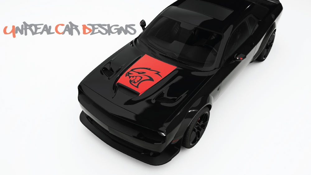 SRT Cat head Hood Decals and Graphics for Dodge Challenger