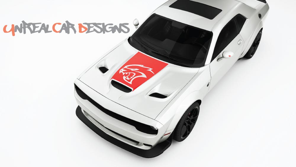 SRT Cat head Hood Decals and Graphics for Dodge Challenger