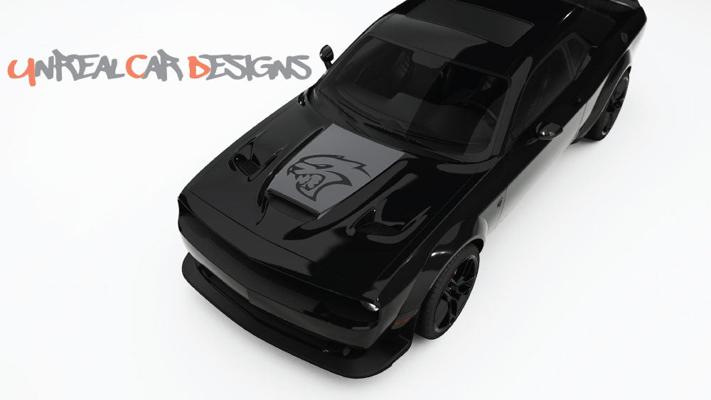 SRT Cat head Hood Decals and Graphics for Dodge Challenger