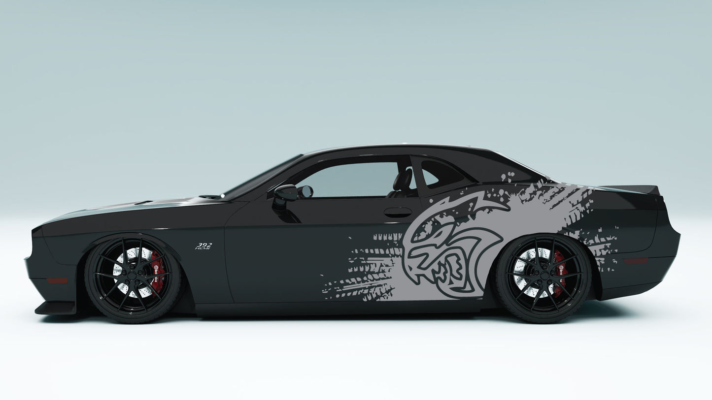Dodge Challenger Demon Mud Splash Side Decals, Stickers & Graphics.