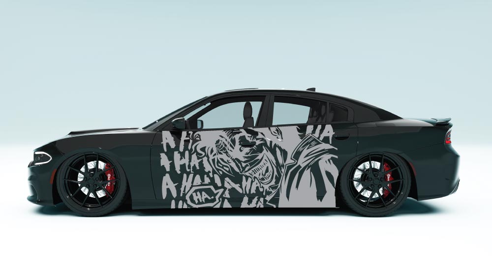 Joker Laugh XL Side Graphics – Universal Fit Vinyl Decals gray