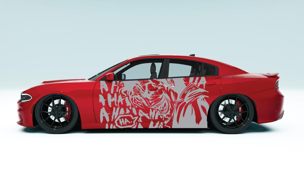 Joker Laugh XL Side Graphics – Universal Fit Vinyl Decals gray