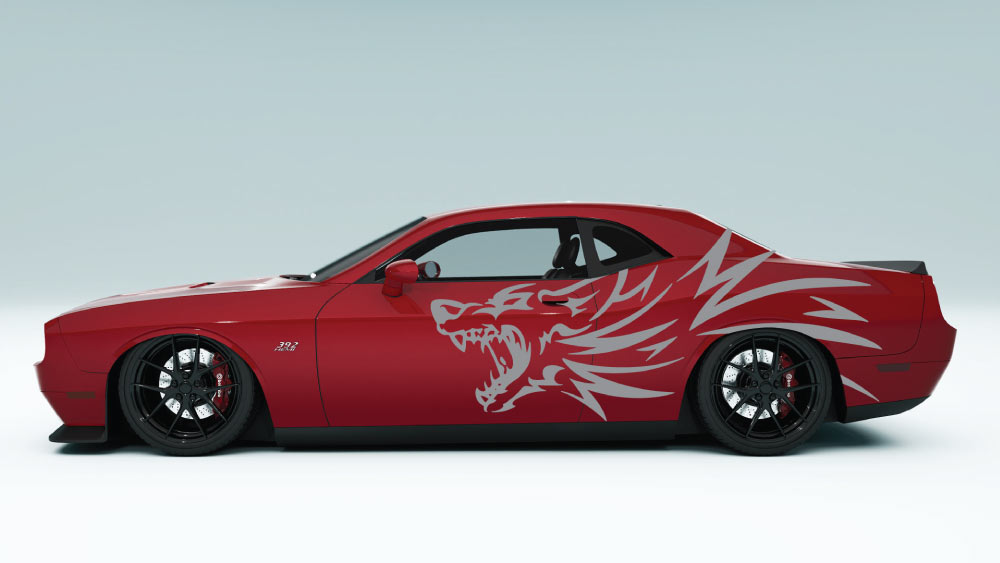 Wolf side Decals and Graphics for Dodge Challenger