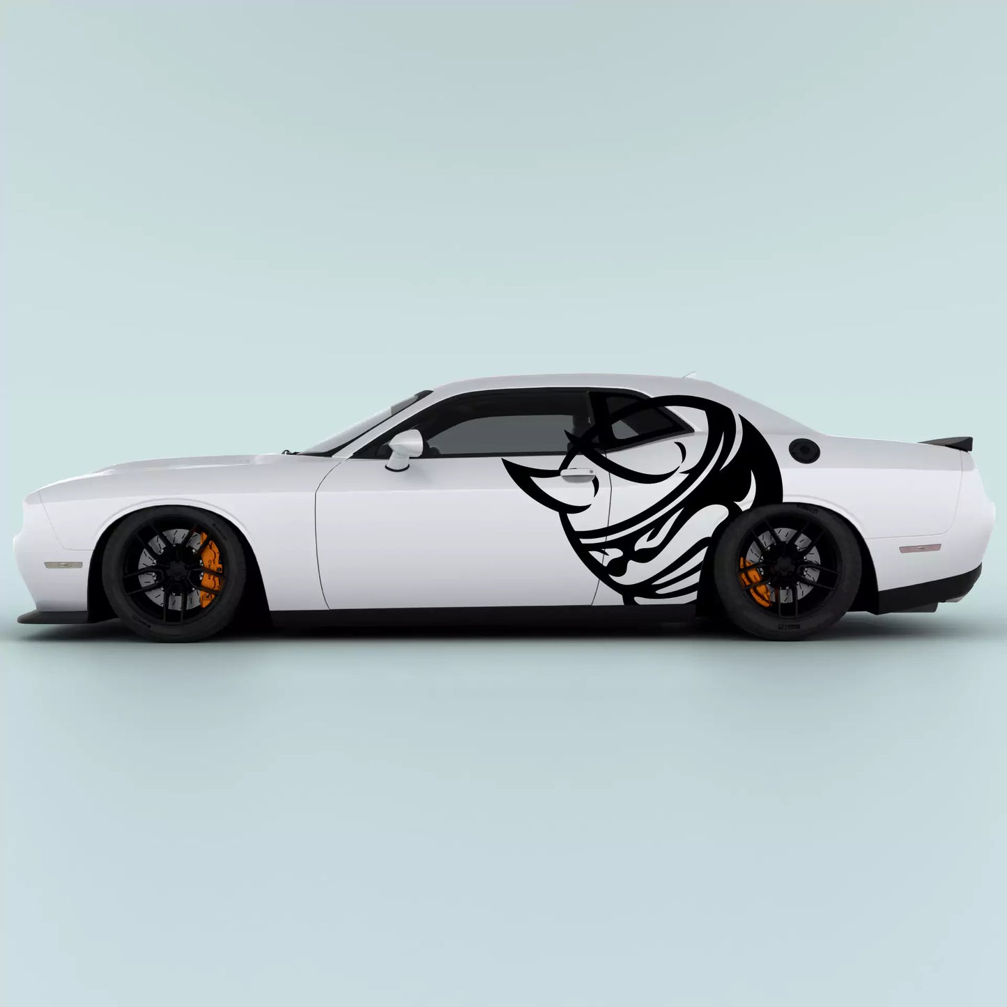 Black Scat Pack Bee Head XL side decals for 2015-2023 Dodge Challenger