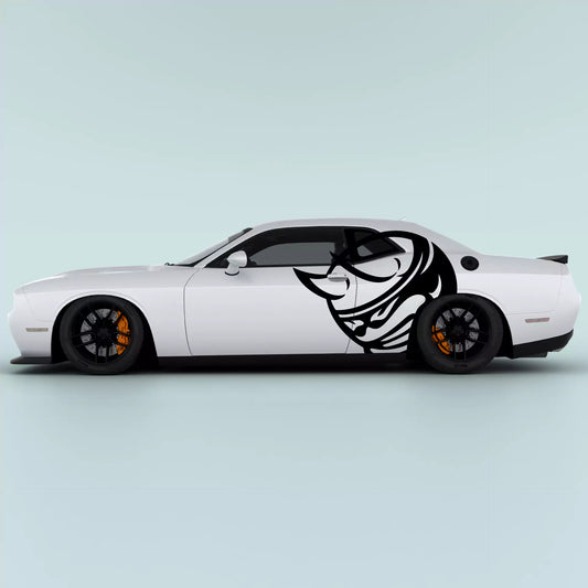 Black Scat Pack Bee Head XL side decals for 2015-2023 Dodge Challenger