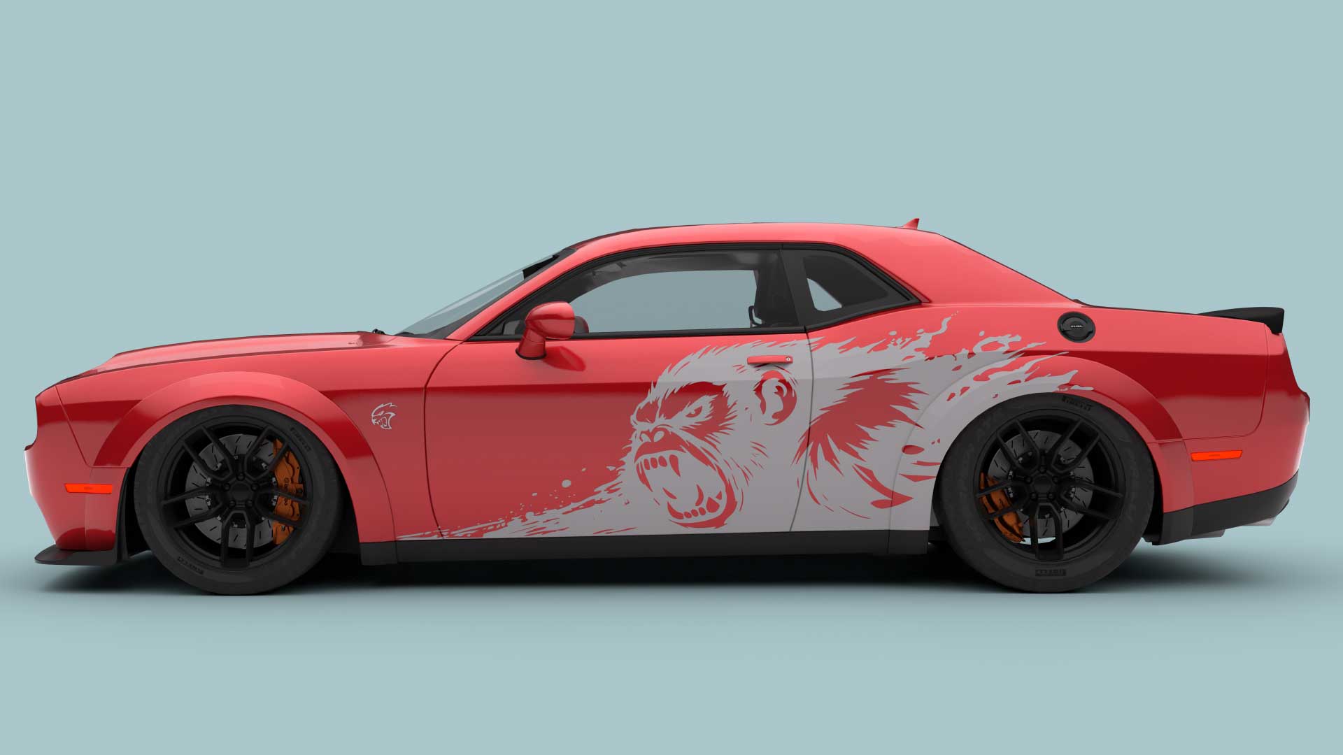 Apex Rims Car Decals Apex Fury Side Decals for Dodge Challenger | UnrealCarDesigns
