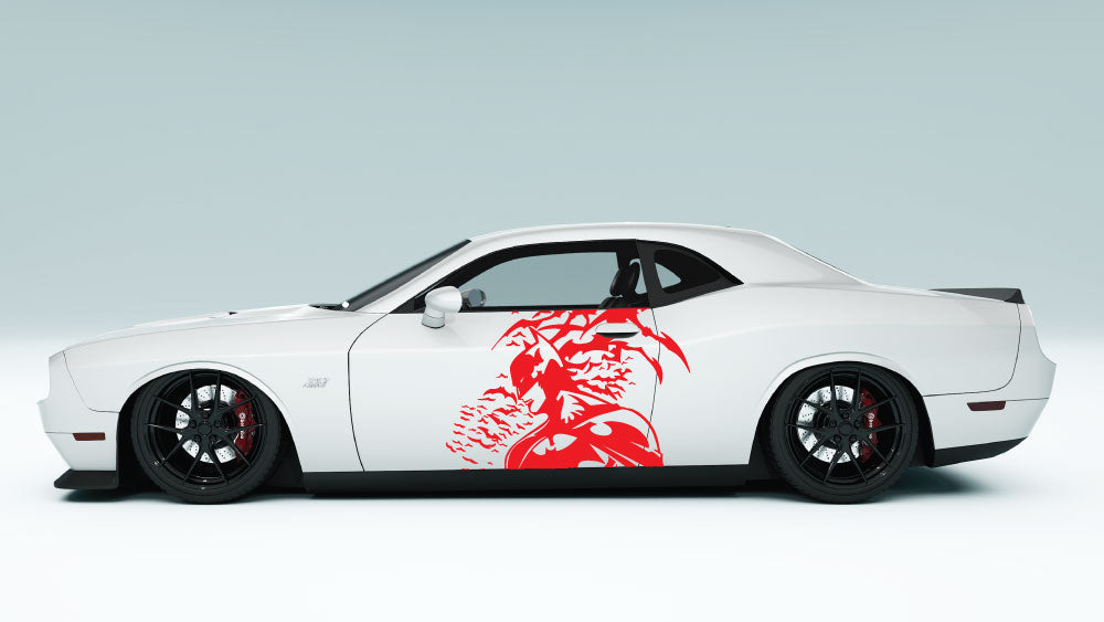 Dark Knight XL Side Graphics – Universal Fit colour red