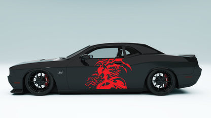 Dark Knight XL Side Graphics – Universal Fit colour red