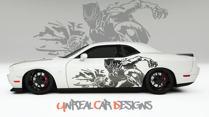 Black Panther Universal car Big Side Graphics, Decals and Stickers.