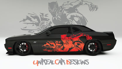 Black Panther Universal car Big Side Graphics, Decals and Stickers.