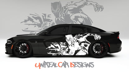 Black Panther Universal car Big Side Graphics, Decals and Stickers.