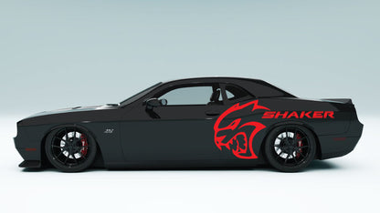 Cat Face with Shaker text side Decals and Graphics for Dodge Challenger