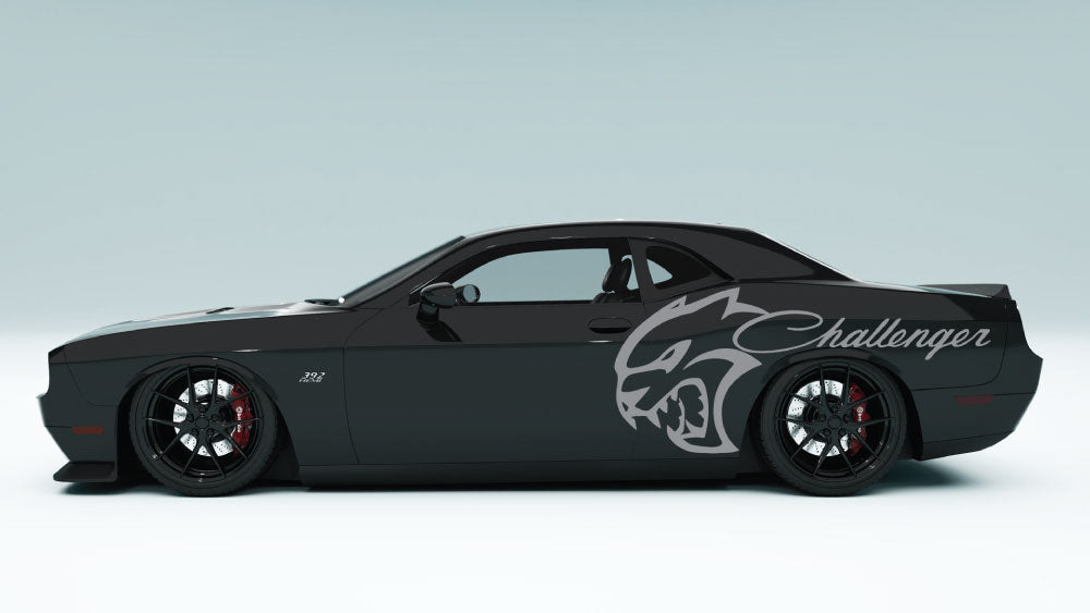 SRT Cat Head with text side Decals and Graphics for Dodge Challenger