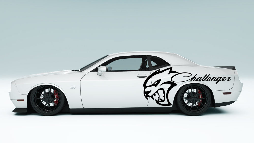SRT Cat Head with text side Decals and Graphics for Dodge Challenger