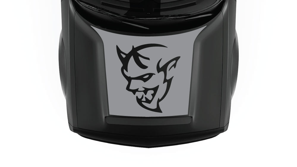 SRT Demon Hood Decal & Graphic for Dodge Challenger 2018–2023 gray decal