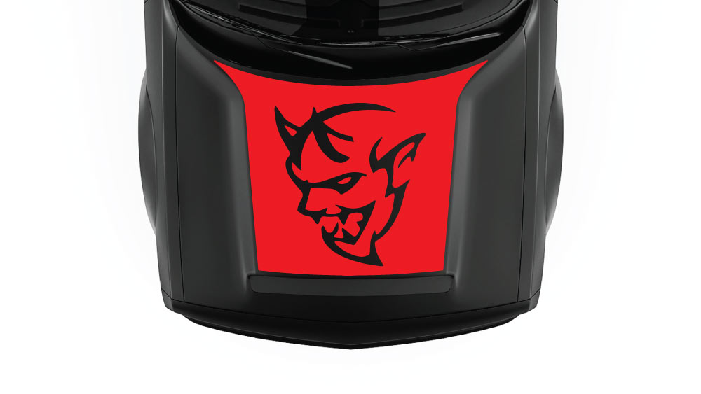 SRT Demon Hood Decal & Graphic for Dodge Challenger 2018–2023 red decal
