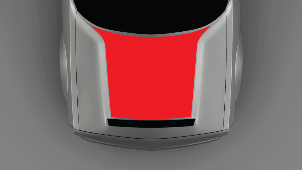 SRT Demon Blackout Hood Decal & Graphic for Dodge Challenger 2018–2023 red decal