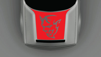 SRT Demon Hood Decal & Graphic for Dodge Challenger 2018–2023 red decal