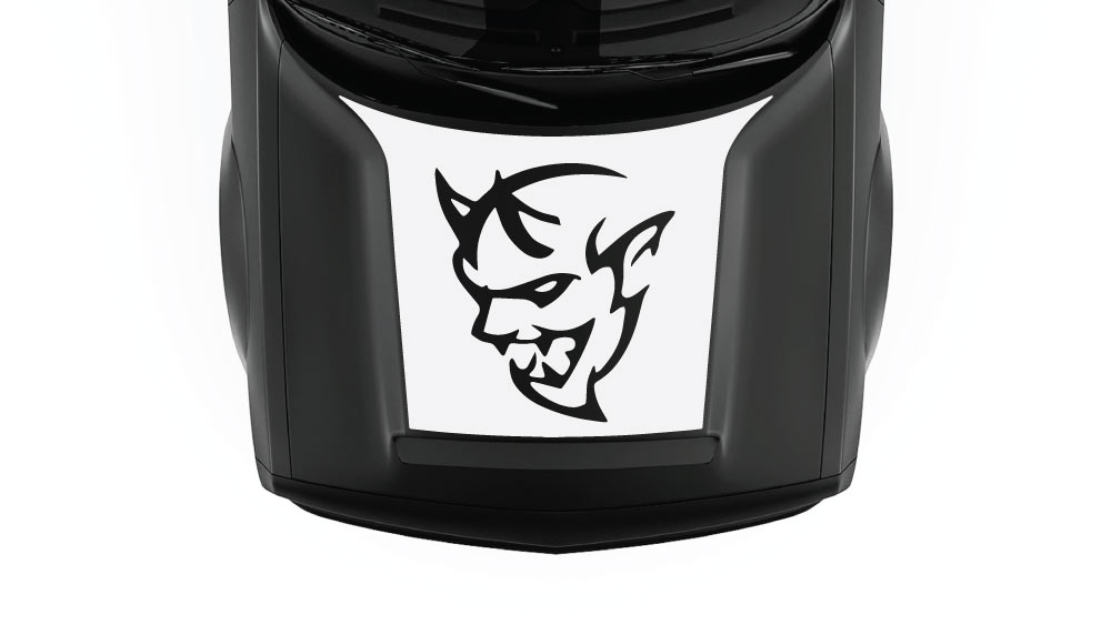 SRT Demon Hood Decal & Graphic for Dodge Challenger 2018–2023 white decal