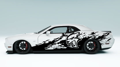 Destroyed Door Side Grunge Decals, Graphics for Dodge Challenger SRT