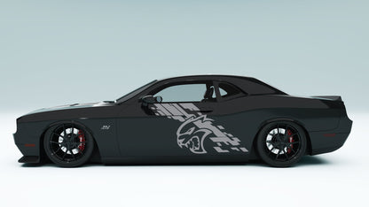 Dodge Challenger Digital Splash Demon Logo Side Decals, Stickers & Graphics.