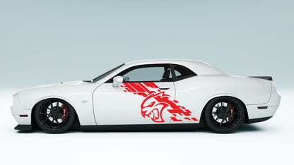 Dodge Challenger Digital Splash Demon Logo Side Decals, Stickers & Graphics.